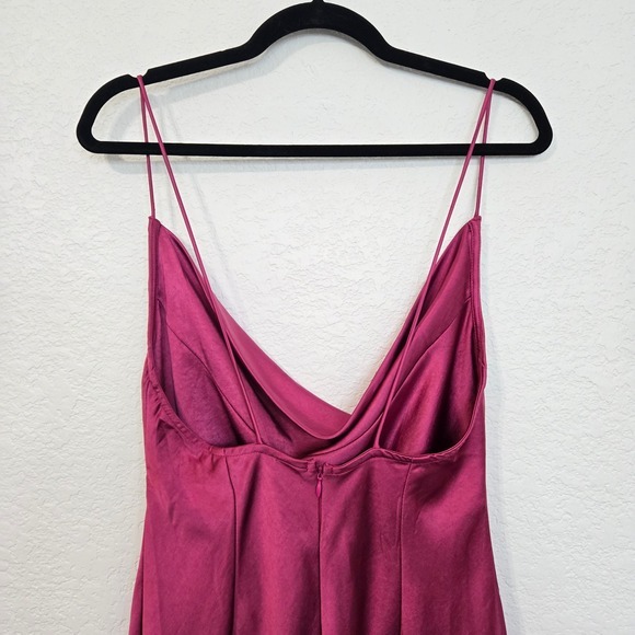 Lioness Walk The Line Midi Dress US 6 AU 10 Pink Cowl Neck Slip Slit - Picture 4 of 7